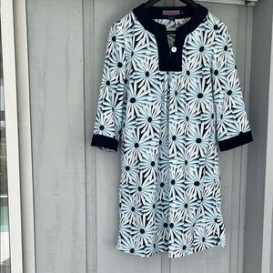 Vineyard Vines‎ White and Blue Resort 3/4 Sleeve Dress